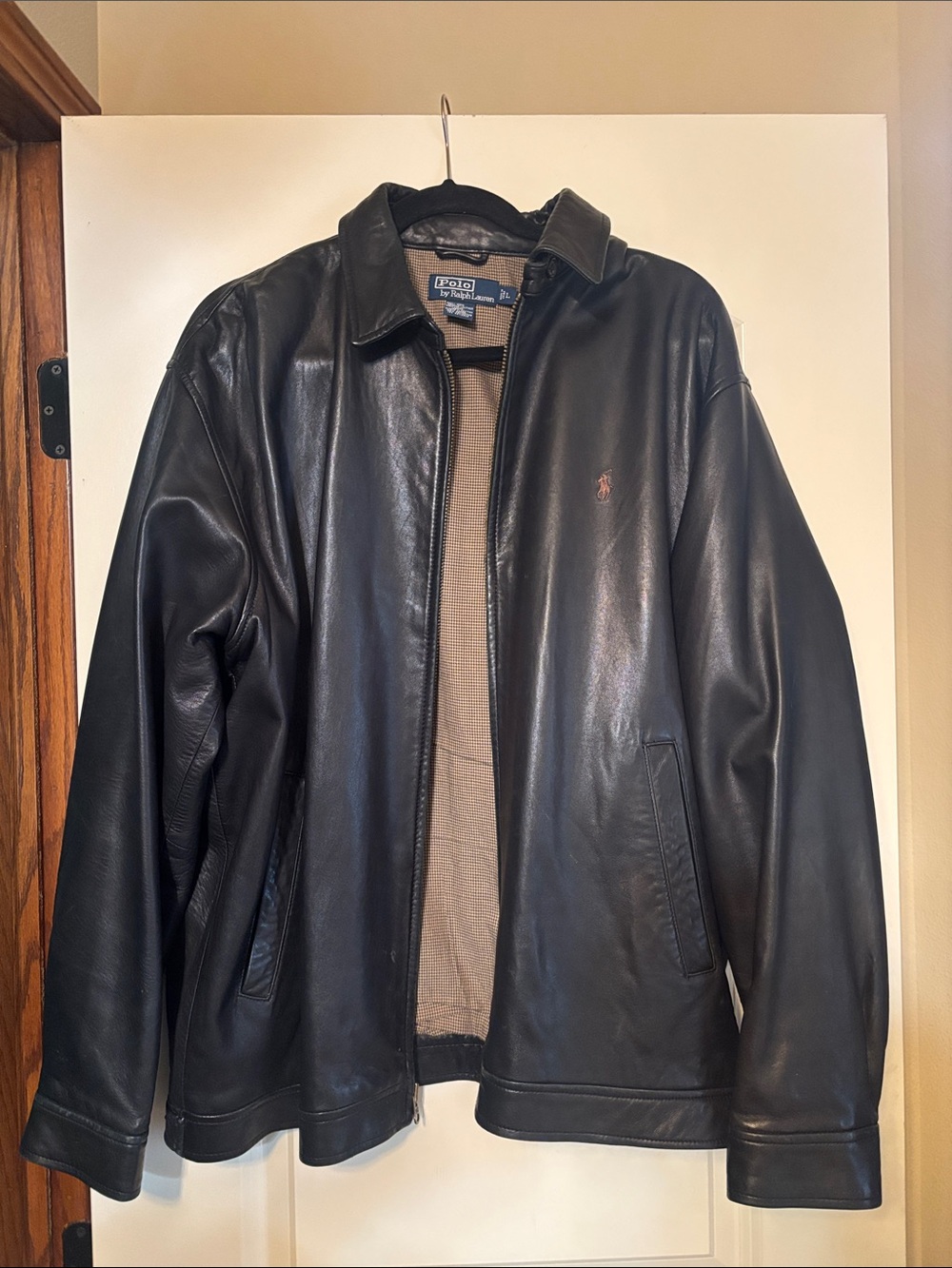 Polo by Ralph Lauren Black Leather Bomber Jacket